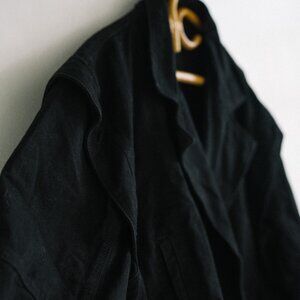 Shein Oversized Cropped Black Denim Jacket